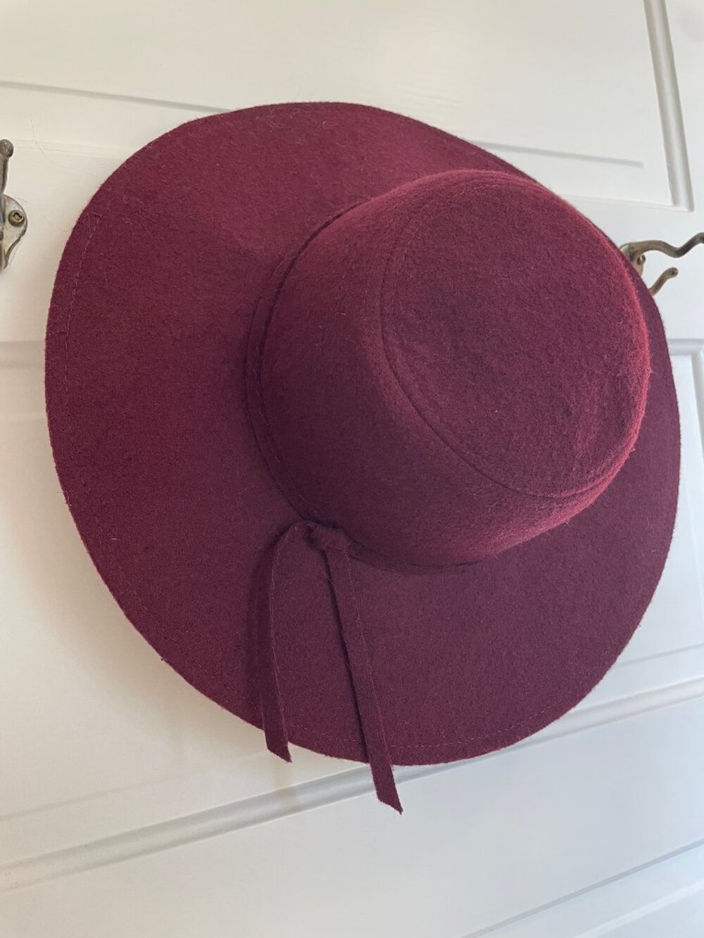 Burgundy Wide Brim Fall Hat